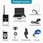 T130P/T131P Guided Tour System - KIT 1: 2 Transmitters + 30 Receivers + 1 Charging case