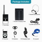 T130P/T131P Guided Tour System - KIT 6: 1 Transmitter + 15 Receivers + 1 Charging base