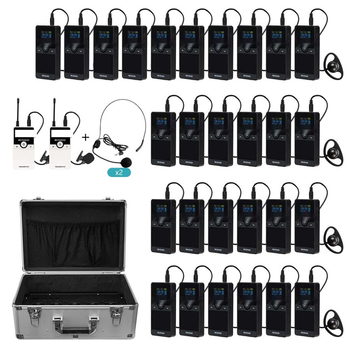 TT116 Plant Tour Headset System - US version - 2 Transmitters + 28 Receivers + 1 Charging Case