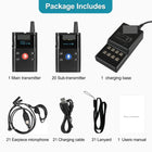 TT126 Two-Way Tour Guide System - European version - KIT3: 1 main transmitter + 20 sub-transmitters + 1 charging case